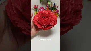 DIY Easy Crepe Paper Flower🌹😍 #diy  #trending #craftideas #art #craft #handmade #paperart #shorts