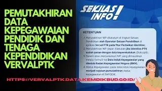 🔴PEMUTAKHIRAN STATUS KEPEGAWAIAN ASN GURU DAN TENDIK MELALUI VERVALPTK