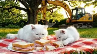 Mama Cat Trims Fur on the Farm and Makes Tiger Hat For Kittens At Home🐾🎩🐯