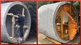 How to Convert a Concrete Pipe into a Stylish Home - Concrete Pipe Tiny House