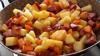Picadinho de cenoura com batata e linguiça/ Como fazer picadinho de cenoura com batata e linguiça