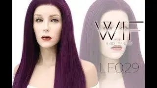 WigIsFashion Straight Dark Purple Lace Front Synthetic Wig LF029