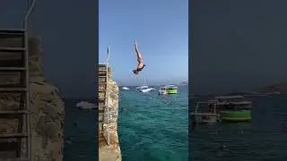 Malta ❤️ do you like the ocean or the pool? #circus #dive #flip #shorts