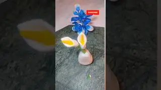 Mini Flower🌷🌸& vase | #clayart #creativeclayideas #diy #art #homedecor #craftyhome #trendingshorts