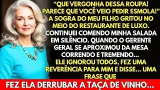 A sogra do meu filho riu da minha roupa simples no jantar... Ela só não contava que eu era dona...