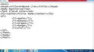 6 HTML Ordered/Unordered List