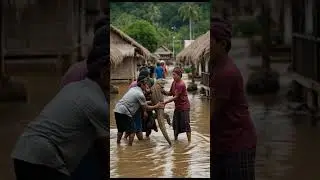 Komodo Dragon Rescued From Flash Flood in Remote Island Village  #shorts #animalrescue #love #nature