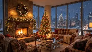 🔥Cozy Fireplace Crackling 24/7 | ❄️Snowy Cabin Views | Winter Ambience