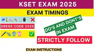 KSET Exam 2025 Dress code | Do's and Don'ts in Exam | KSET exam instructions and guidelines #kset | 