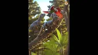 Tiny Dino, Deadly Bite! 😱 Compsognathus Hunts a Parrot | Prehistoric Predator. #dinosaur #shorts