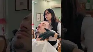 💈Pro Greek Ladybarber Shave 🇬🇷 #asmr #relax #relaxing #barbershop  #satisfying