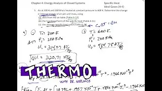 Термодинамика - 4-4 Удельная теплоёмкость идеального газа, пример 1