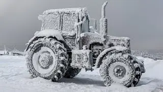 Tractors stuck in snow 1