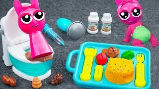 SPRUNKI Pinki Toy Satisfying with Unboxing Cute Eating & Toilet Playset ASMR 🎉 Funny Food Toys