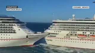 Two cruise ships collide in Mexico's Cozumel while trying to dock at port