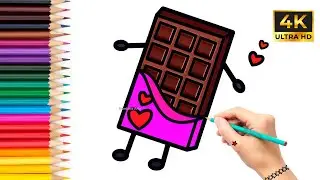 Easy Valentine's Day Chocolate Bar Drawing Tutorial 🍫💖