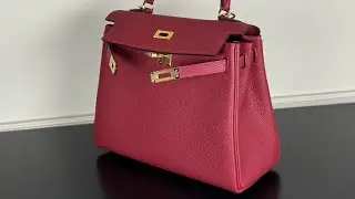 Распаковка Hermes Kelly Retourne 25 Togo Colour Rouge Grenade Hardware Ghw