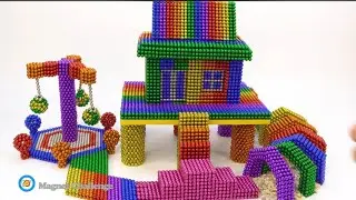 Magnet Challenge - Build Cat Pet House in Hut From Magnetic Balls | ASMR Videos 