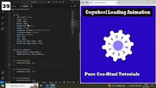 Cogwheel shape Rotate Loading Animation Effect using CSS-Html code || Css-Html tutorial for Beginers