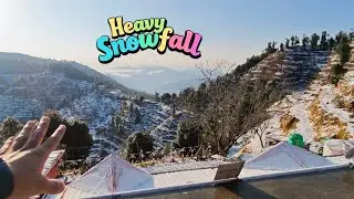 Heavy Snowfall at Dhanaulti Surkanda Devi Uttarakhand | Snowfall in uttarakhand 2025