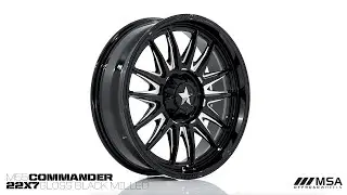 MSA MA055 COMMANDER | 22X7 | 4 LUG  ET0 | GLOSS BLACK MILLED