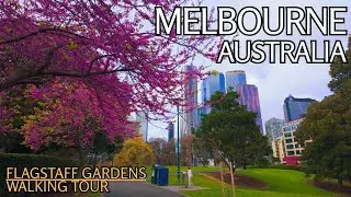 Flagstaff Gardens Walk | Melbourne&rsquo;s Oldest Park in the Heart of the City | Australia 4K