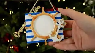 Ornaments by Elves: Personalized Boat Helm and Anchor Coastal Ornament OBE-OR1456-B