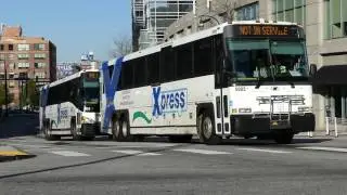 GRTA/CCT: MCI D4500 D4500CL D4500CT Atlanta Express Action at West Peachtree St (AM Rush Hour)