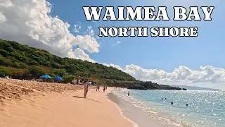 Waimea Bay Beach & Cliff Jumping Spot | 4K | North Shore, Oahu | Walking Tour