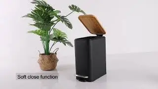 bamboo pedal bin