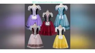 #Red Giselle Ballet Dance Tutu Ballerina Dress For Girls Women Stage Performance Costume Long Balle