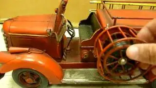 LARGE FIRE TRUCK PUMPER METAL HANDMADE MAGNETIC MODEL  - 120587911028