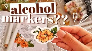 ALCOHOL MARKERS in a BULLET JOURNAL?! || testing out ohuhu alcohol markers & review