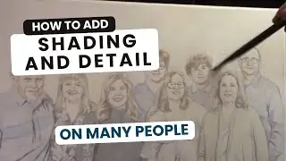 Shading and Detail Glazes on an Acrylic Portrait of Many People