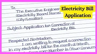 Write an application for correction electricity bill to electricity board