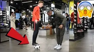 CRAZY PUBLIC NUTMEGS IN JD SPORTS !? (FOOTBALL CHALLENGE)