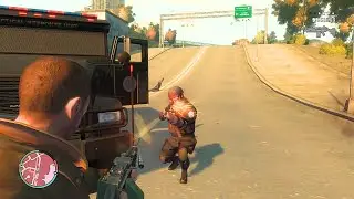 GTA 4 - SHOOTOUT AT DUKES BAR BRIDGE + FIGHT WITH POLICE & SWAT  + FOUR STARS