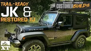 Внедорожный JK Wrangler с багажником для шин и восстановленный Jeep Wrangler TJ | Сборки клиентов ExtremeTerrain