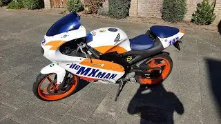 Cold start Aprillia RS 50 Custom 80cc race.