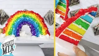 ULTIMATE RAINBOW CAKE! Rainbow Party Cake | MiightyMix