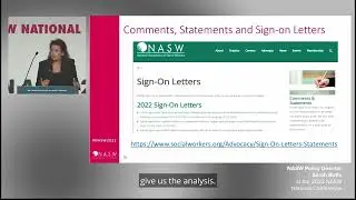 NASW Comments, Statements and Sign-on Letters 2022 | National Association of Social Workers