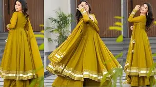 Haldi Function Dress | Long Anarkali Dress Cutting And stitching | Anarkali Kurti Cutting | Anarkali