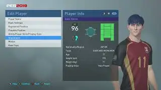 NEL Arc Isagi (base copy) with upgraded stats - PES 2019