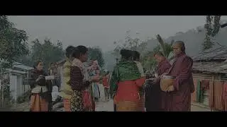 Poor Buddhist people Mank two give the food in Bangladesh.