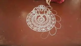 Saraswati Puja Alpona/ Easy rangoli/ Muggulu design/ Diwali Rongoli #art #video #youtube #rangoli 