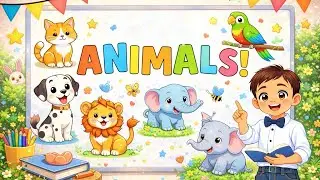 Learn Animals in English 🐶🐱🦁 | Animal Sounds for Kids | Animals for Kids 🐘🐻 | Learn English with Fun