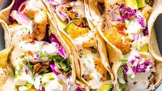 The Best Healthy Fish Tacos with Creamy Slaw and Taco Sauce
