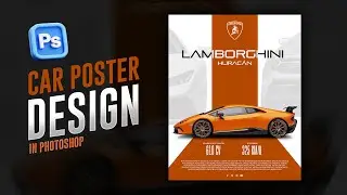 Современный дизайн автомобильного постера в Adobe Photoshop | Дизайн постера спортивного автомоби...
