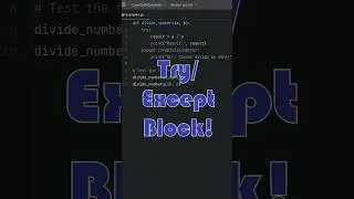 Try/Except Block in Python! 