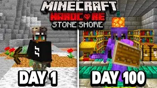 I Survived 100 Days in a STONE SHORE WORLD in Minecraft Hardcore...